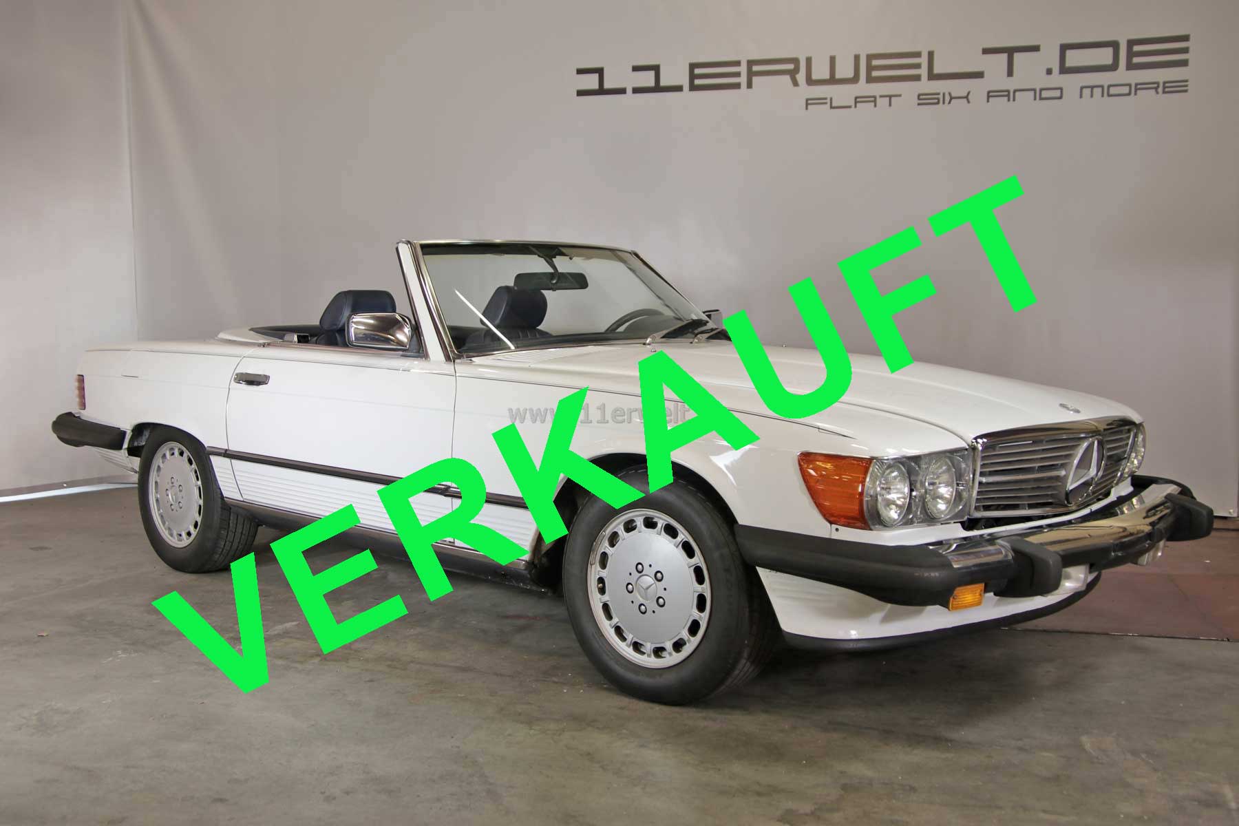 ++VERKAUFT++ Mercedes 560SL weiß mit blauem Leder