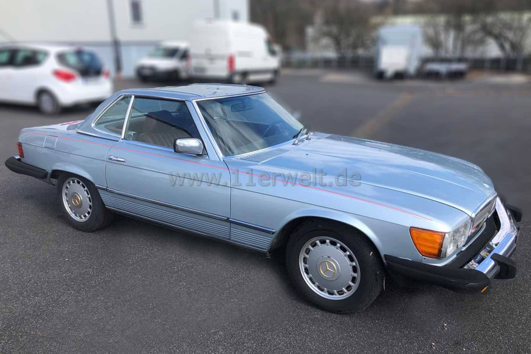 Mercedes 380SL silber, Leder Burgund zum Restaurieren