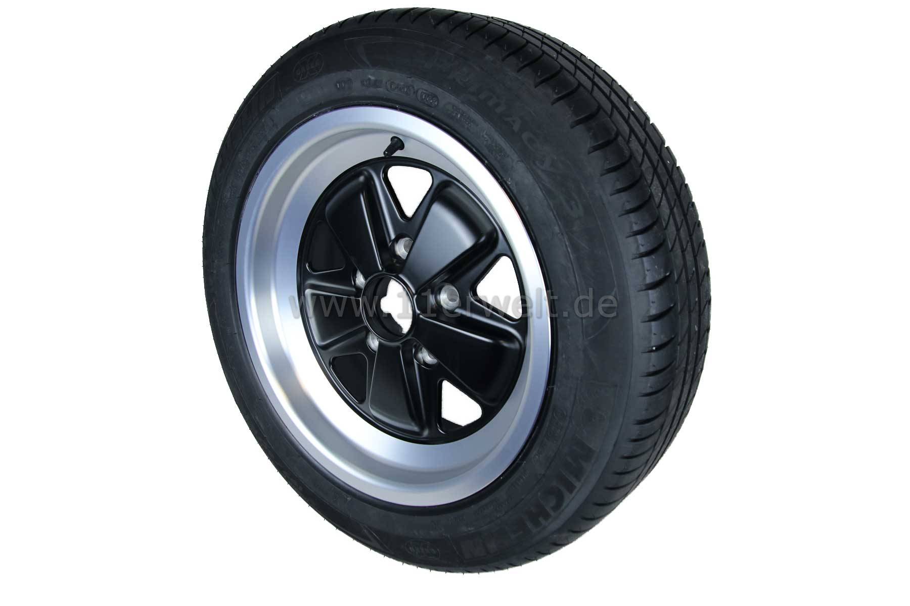 Komplettrad 5 Speiche 6 x 16", ähnlich Fuchs Felgen für Porsche mit Reifen 195/60- 16