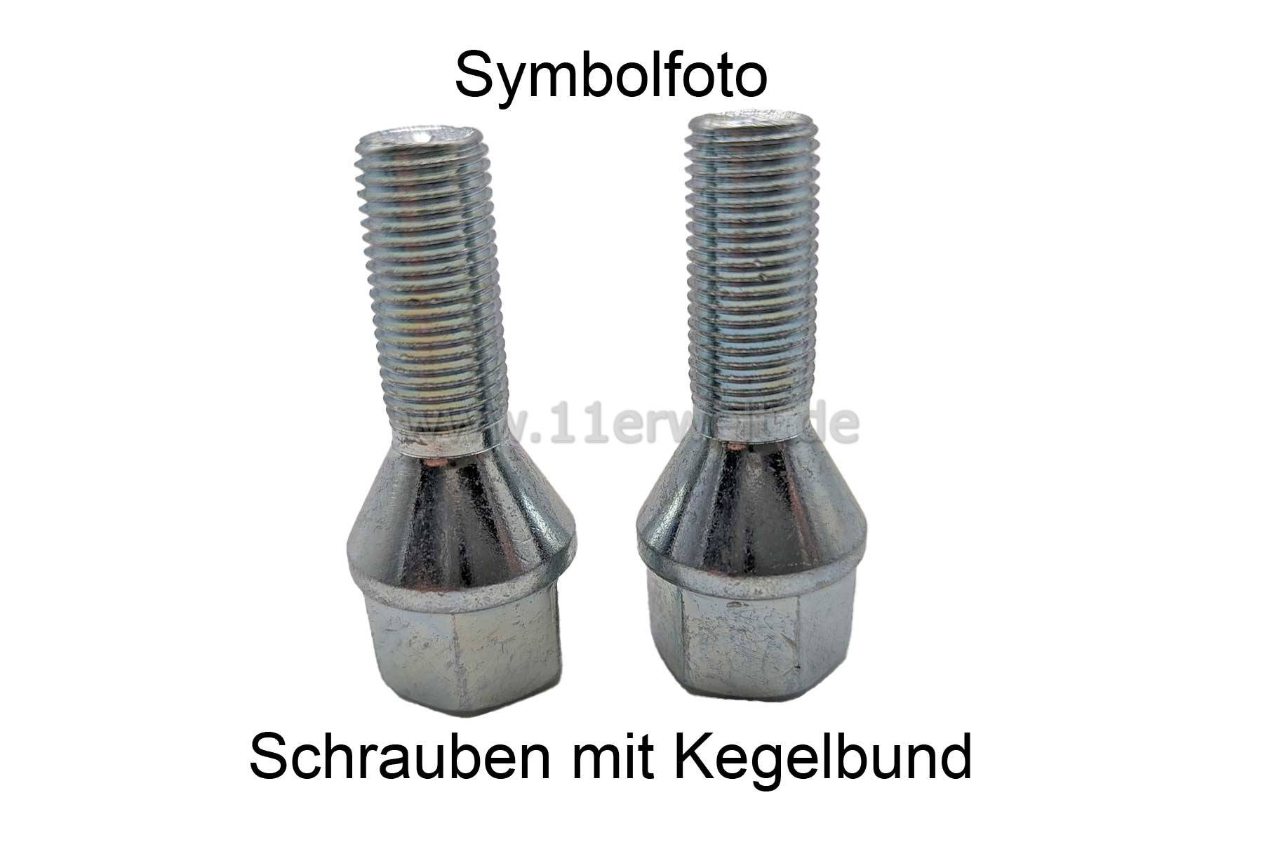 10 Radschrauben M12x1,5x26, SW19, 26mm Kegelbund verzinkt