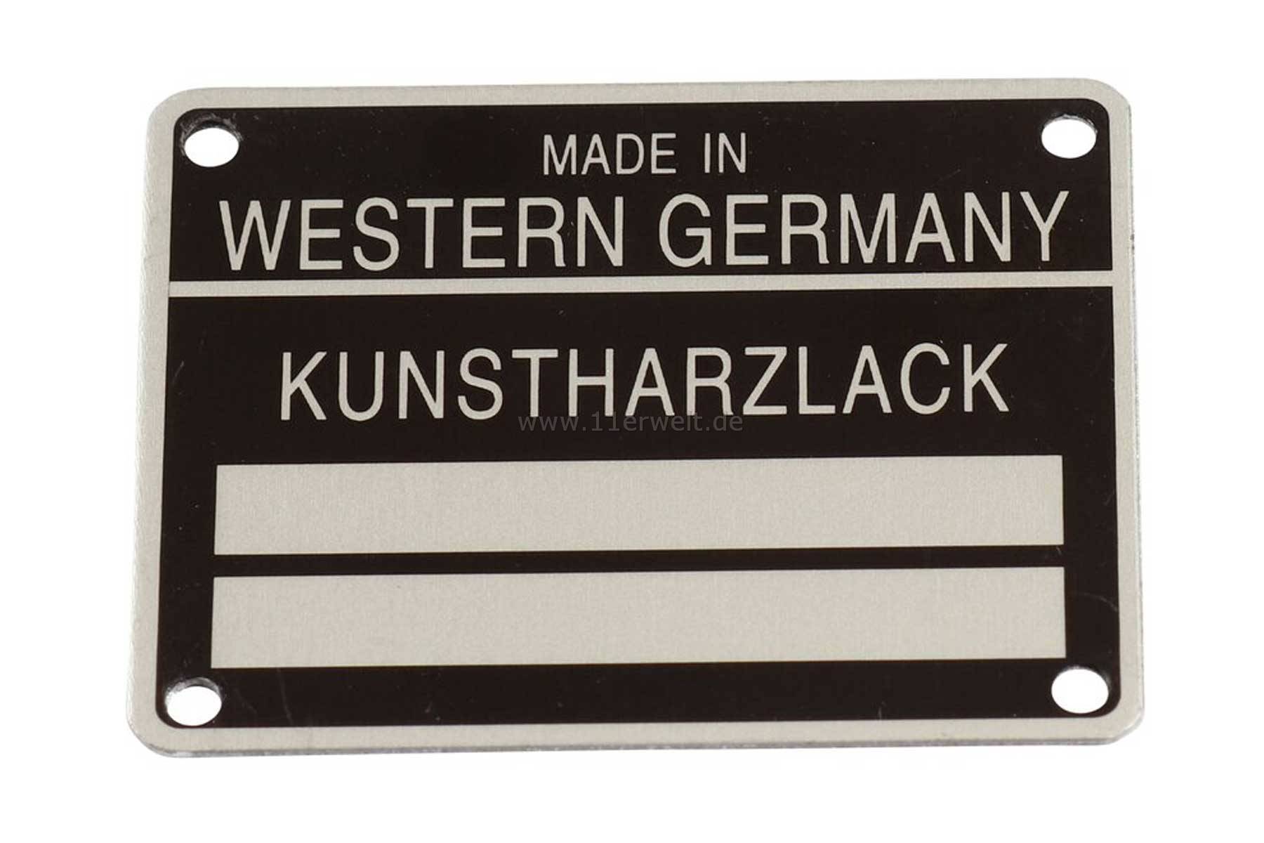 Klebeschild "Kunstharzlack" für Porsche 911